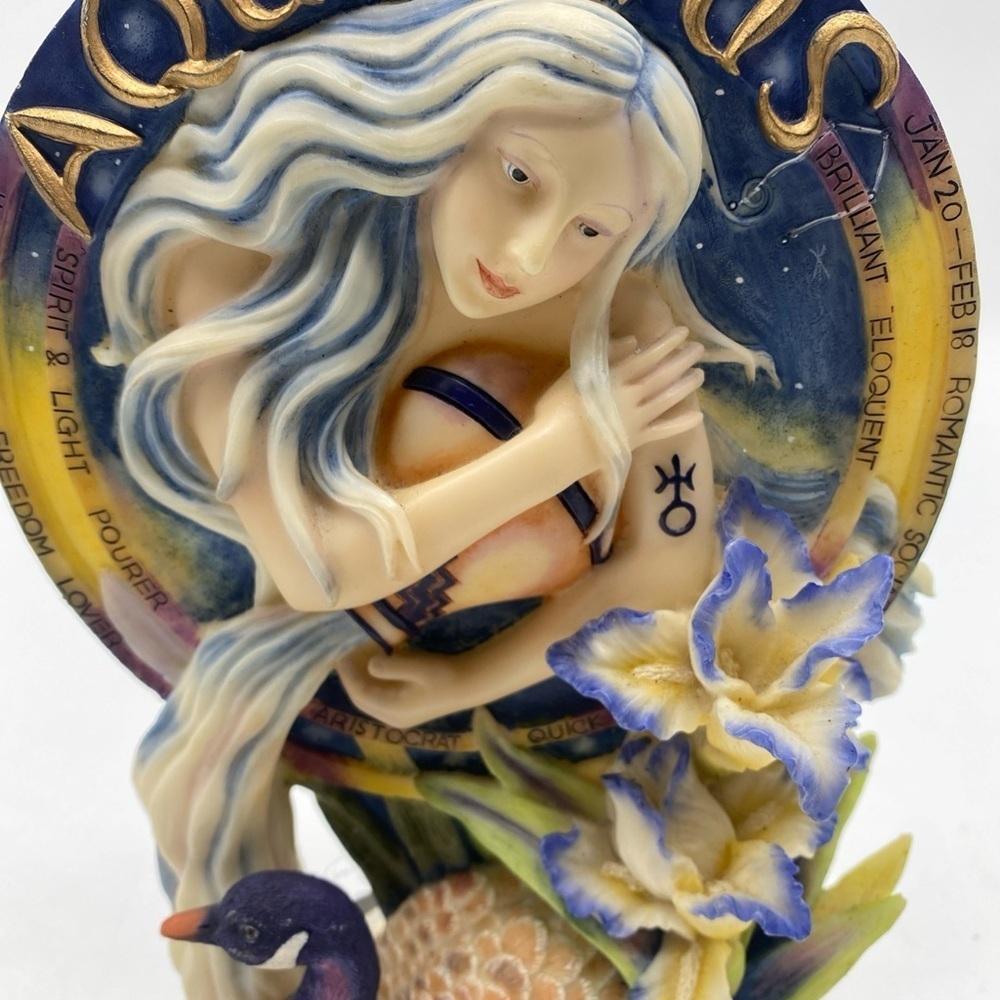 Jody Bergsma Vintage Aquarius The Water Pourer Fairy Mermaid Statue Figurine 8”H - Picture 3 of 7